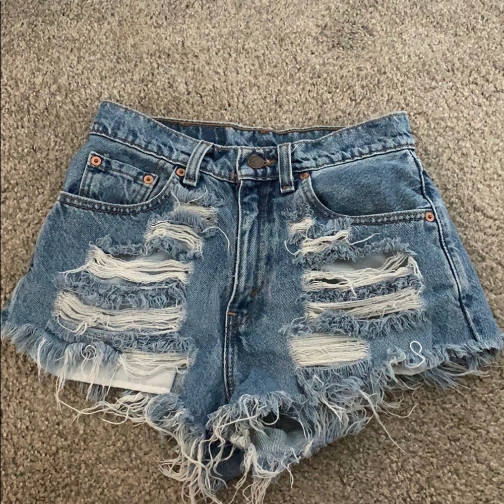 Levi’s distressed 560 shorts